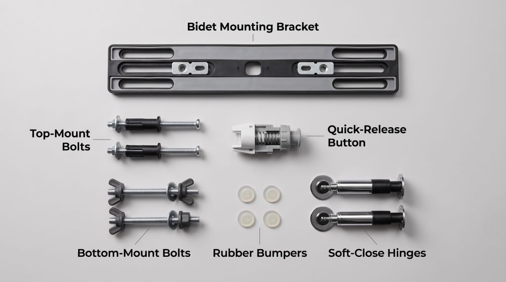 Parts of a Bidet and What They Do; Mounting Parts
