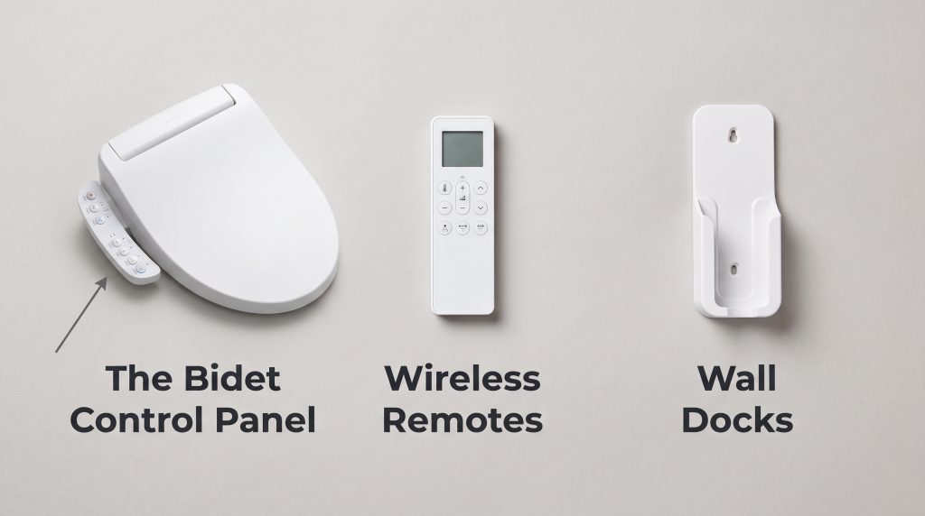 Parts of a Bidet and What They Do, bidet control panels and remote
