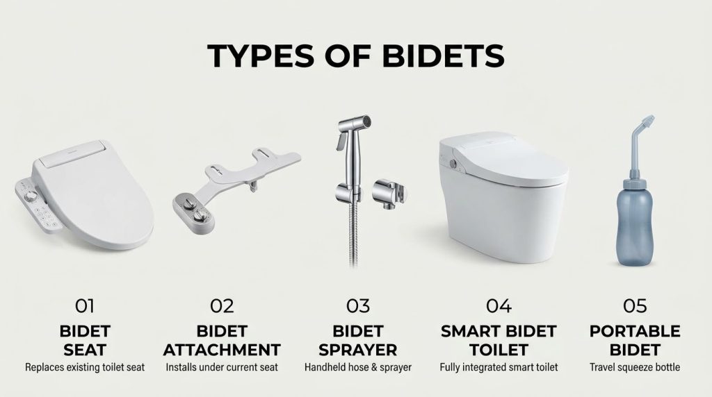 What Is a Bidet? A Complete Beginner’s Guide: Types of bidets